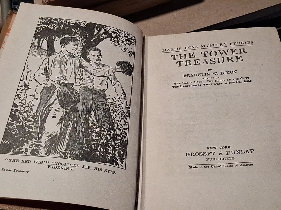 Hardy Boys #1 The Tower Treasure Dixon Grosset & Dunlap HC Tan, t alking error - Image 2 of 4