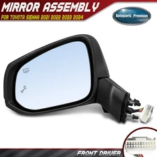 Driver Left Power Mirror w/ Heated & Blind Spot for Toyota Sienna 2021 2022-2024