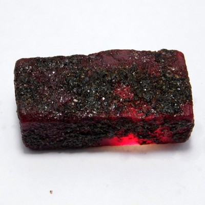 Certified 138.50 Ct Natural Red Ruby Earth Mined Collector Rod Rough