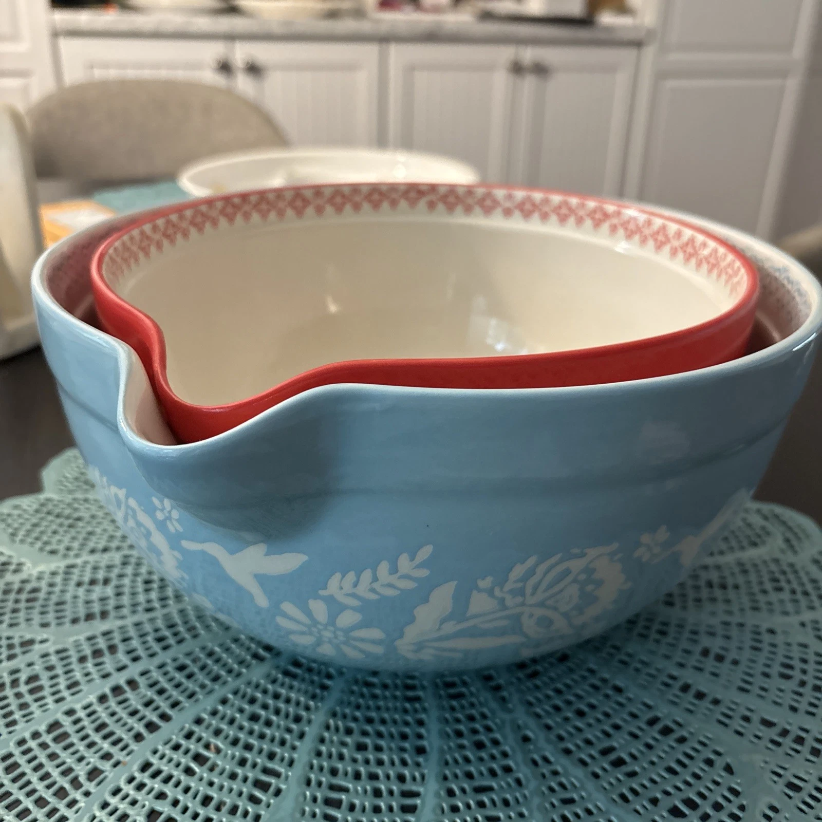 The Pioneer Woman Nesting 2pc Set Batter Mixing Bowl Pouring Bowl MAZIE