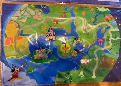 WDI MOG Disney Destinations D23 Mystery Map And 4 Pins Orange Bird Cinderella +