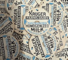 Milk Bottle Cap - Kruger Farms Dairy - Westfield, (Wisconsin) Wis WI - Blue