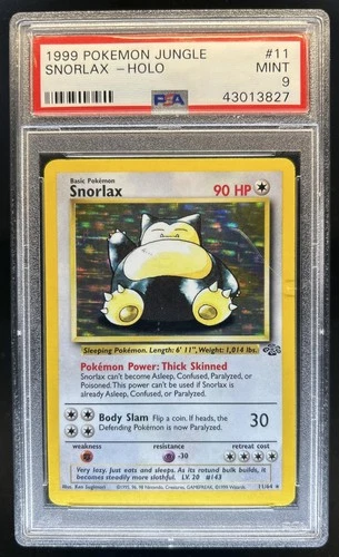 1999 Pokemon Jungle Snorlax #11/64 PSA 9