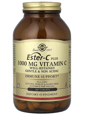 Solgar, ESTER-C Plus 1000 mg - 180 Tabletten - VITAMIN C nicht sauer als ESTER