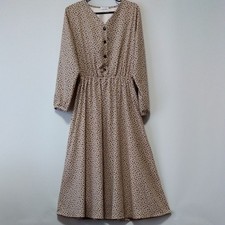 V neck long dress long sleeves