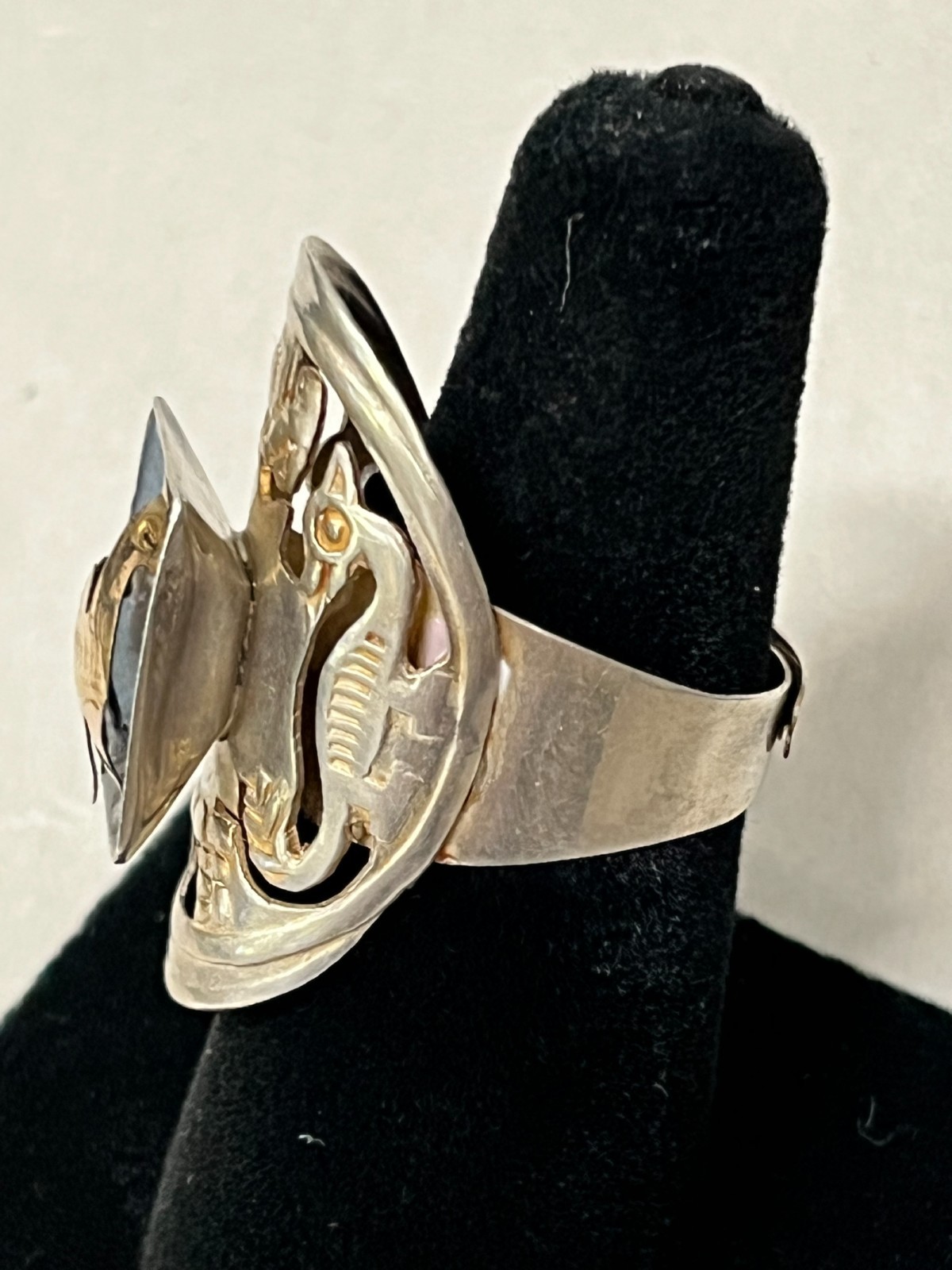 STERLING SILVER NATIVE AMERICAN RING ADJUSTABLE W… - image 2