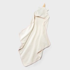 Baby Hooded Towel Cotton Terry, Unicorn Pattern, Machine Washable, Tumble Dry