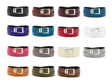 Men's Wide Bonded Leather Belt in Colors LIZARD Skin Pattern Silver-Tone Buckle
