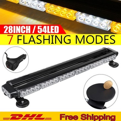 54 LED Auto Warnbalken Warnleuchte lichtbalken Dach Blitz Blinker 28'' Universal