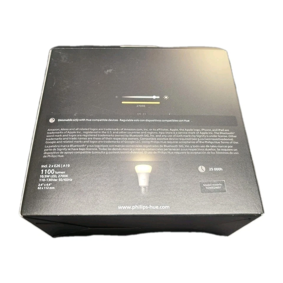 Philips Hue Smart 75W A19 LED Bulb - Soft Warm White Light - 2 Pack - 1100LM - - Image 2 of 2