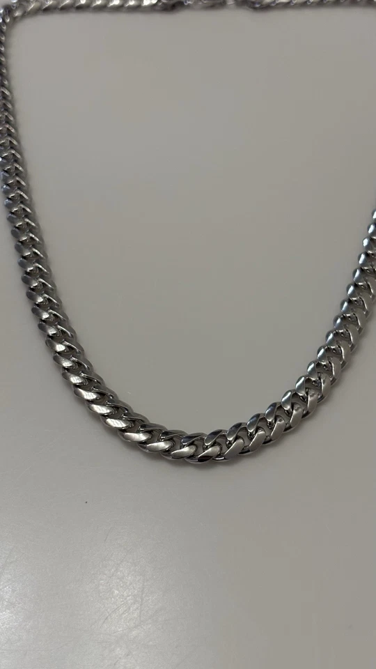 "Collar de cadena cubana Miami de plata de ley 925 de 20"" 8 mm - 60 g - sólido pesado" Foto 4 de 4