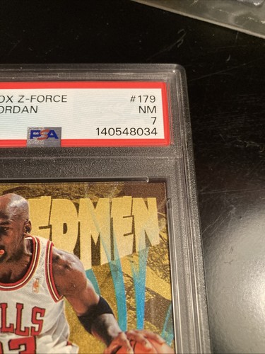 1996-97 Skybox Z-Force #179 Michael Jordan PSA 7 Graded Card NBA ZForce Zupermen - Zdjęcie 3 z 6