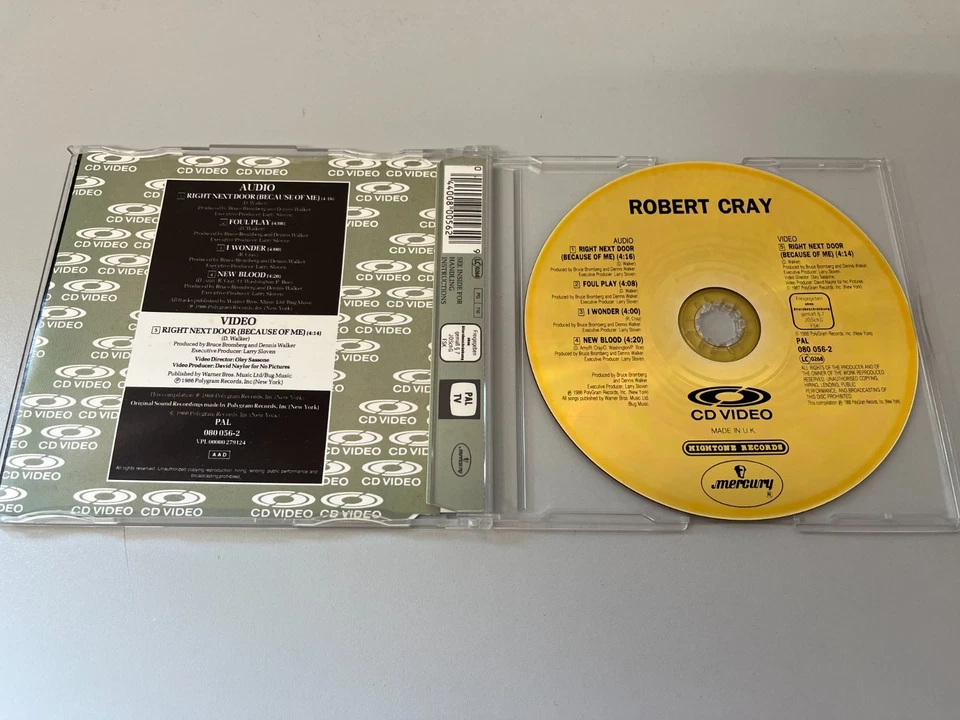 Robert Cray – Right Next Door (Because Of Me) - CD Video Single © 1988 - Bild 2 von 2