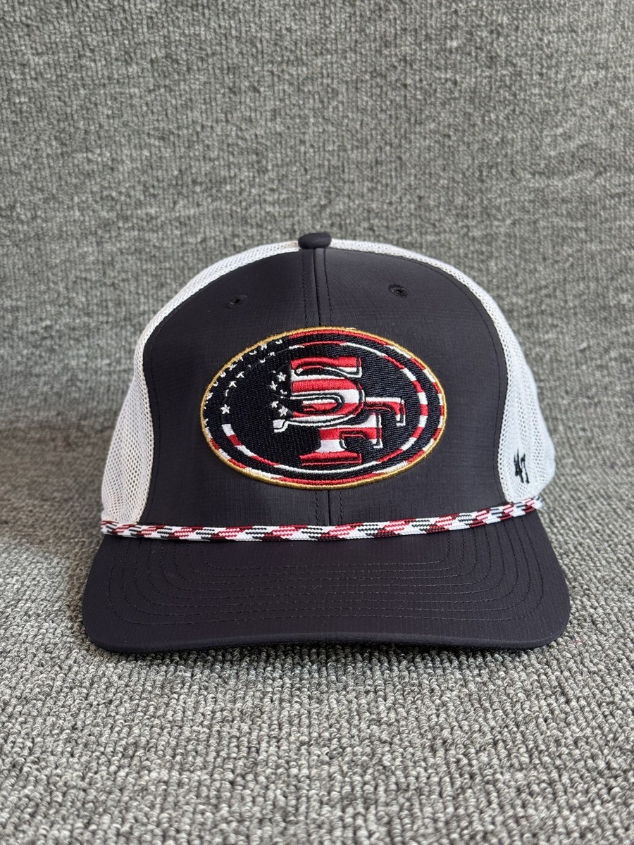 '47 Brand San Francisco 49ers NFL Trucker Hat Black White Flag Logo Cap