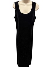 Karen Kane Sleeveless Black Sparkle Velvet Dress Women’s Size Medium