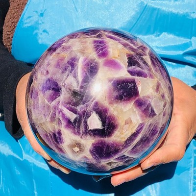 8.14LB Natural dream amethyst sphere quartz polished ball healing decor gift