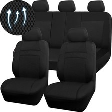 CAR PASS 3D Air Mesh Seat Cover Full Set Airbag Universal Black For Suv Car