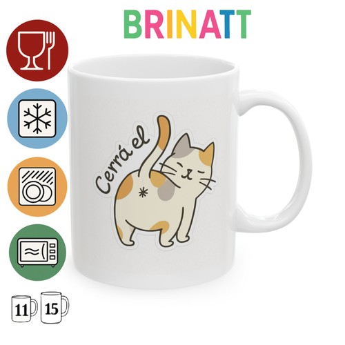 Ceramic Mug - Cerra el Asterisco - Cat - Funny Coffee Lover Gift, Cup, Office - Picture 4 of 9
