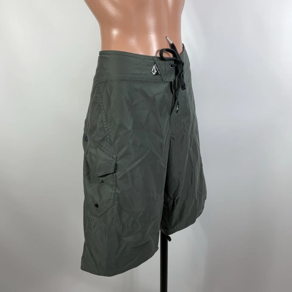 Volcom Shorts Mens 28 Boardies Gray Vintage V2S 2 Way Stretch Surf Y2k 90s - Image 4 of 4