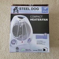 Steel Dog Compact Space Heater/Fan, 1500W, Safety Switch  Overheat Protection.