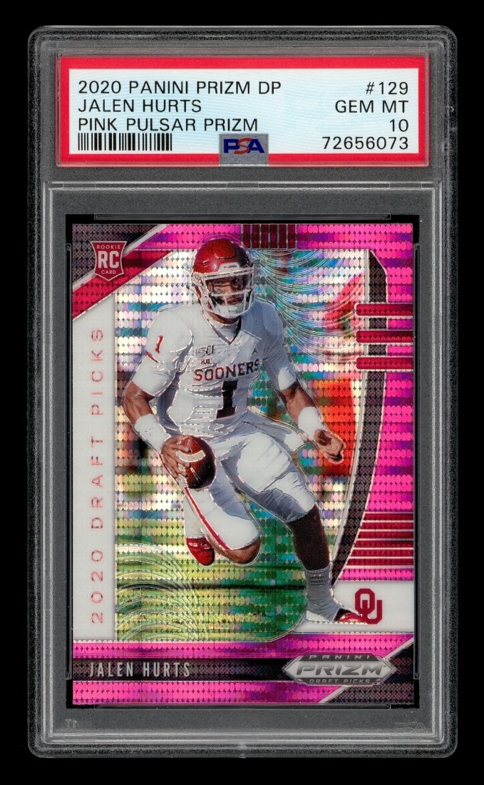 Jalen Hurts Panini Prizm Draft Picks #129 Pink Pulsar