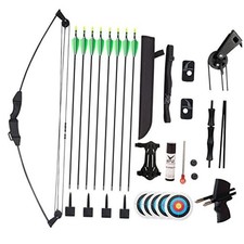 Compound Bow and Arrow Set for Youth  Teens, Beginner Archery Set with Black