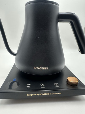 INTASTING 0.9L Gooseneck Electric Kettle Temp Control Timer Keep Warm Black