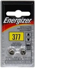 Energizer Watch/Electronic Batteries, 1.55 Volts, 377, 2 Batteries