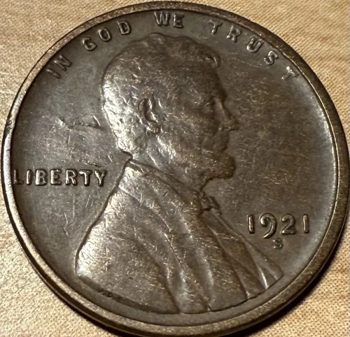 1921 S Lincoln Wheat Cent ~  VF T102