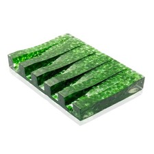 Soap Dish Rectangular Self Draining Holder with Natural Green Bead Inclusions...