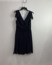 Vera Wang Dress Women's Navy V Cut Mini Flowy Dress Size 10