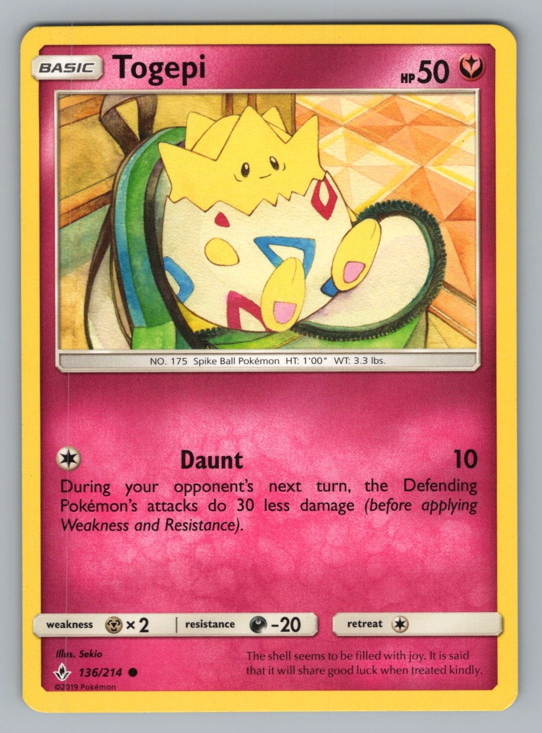 TOGEPI 136/214 C UNBROKEN BONDS POKEMON LP UNB 2019?-