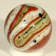 D.A.S Carnival Marble 11/16"- Gorgeous Oxblood, Aventurine, Goldstone Frit