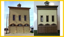 RS Laser Kits 2037-B HO Silver Cliff Firehouse - Town Hall Building Kit
