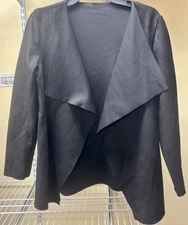 Shein Women's Black Open Front Blazer Cardigan Jacket Size Small US 4 New