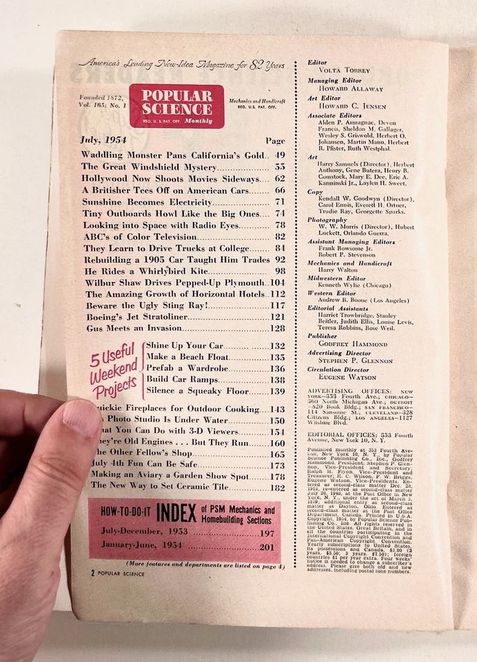 1954 Jul POPULAR SCIENCE Color Television KITE GLIDING The Rise of Motels MORE - Image 4 of 4