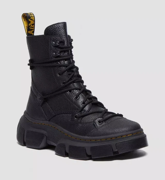 Dr. Martens DMXL 8-Eye Unisex Leather Boots in Black All Sizes