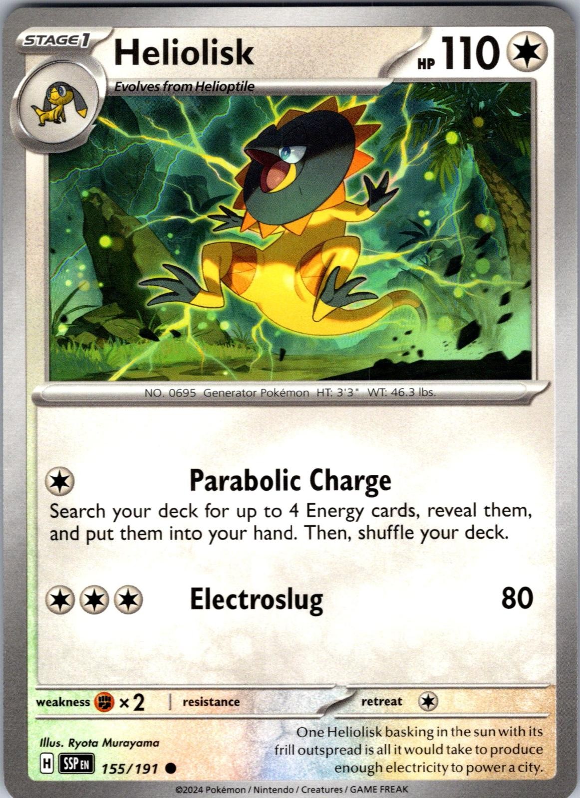 HELIOLISK 155/191 COMMON SURGING SPARKS POKEMON NEAR MINT