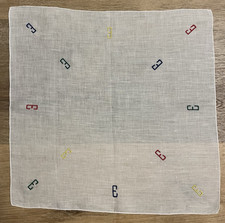 Women's Monogrammed Handkerchief Letter Initial E  Hanky