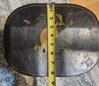 Pennsylvania Dutch Foot stool Black Painted DistelFink bird  Farmhouse Cottage — photo 5