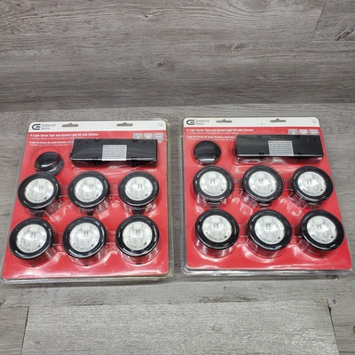 #ad Commercial Electric 2x 6 Light Xenon Task amp; Accent Light Kits w Dimmer NEW $185.00