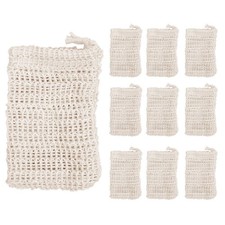 10 Pack Natural Sisal Soap Bag Exfoliating Soap Saver Pouch Holder Y5L14329