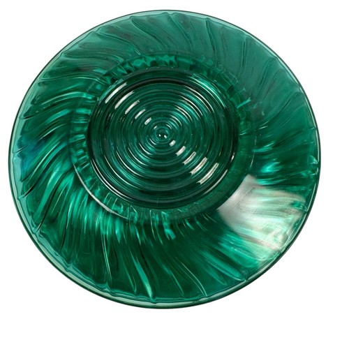 Vintage Teal Green Swirl Glass Saucers 6” Set of 4 Mid Century Retro Dishes - Picture 5 of 6