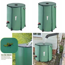 Collapsible Rain Barrel 50L-200L Water Collection System w/ Tap/Overflow/Filter