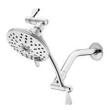 3-Spray Patterns with 1.8 GPM 5.4 in Wall Mount Fixed Shower Head with Adjustabl