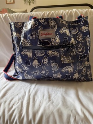 Cath Kidston Tote Bag Cats Blue Medium 16  W x 12 H
