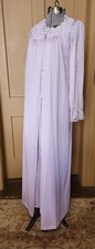 Vtg Lorraine Peignoir 2 Pc Set Long Full Nightgown Robe Purple 100 Nylon S USA