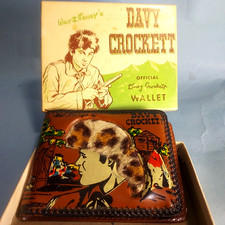 Vintage Davy Crockett Official Wallet Walt Disney Complete Unused New w/ Box