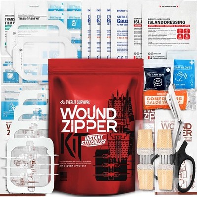 Wound Closure Kit - Surgical Zip-Stitch Devices for Cuts & Lacerations, 6 Pack