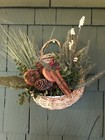 Autumn Holiday Spice Christmas Fall Floral Basket Wall Decor Cottage Country